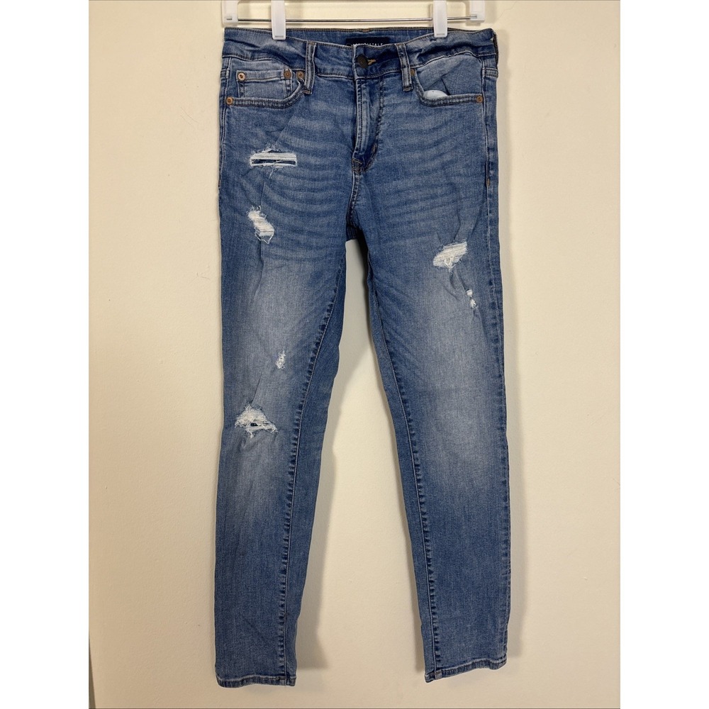 Aeropostale Mens Y2k Jeans 28x30 Athletic Skinny Light Wash Ripped Distressed